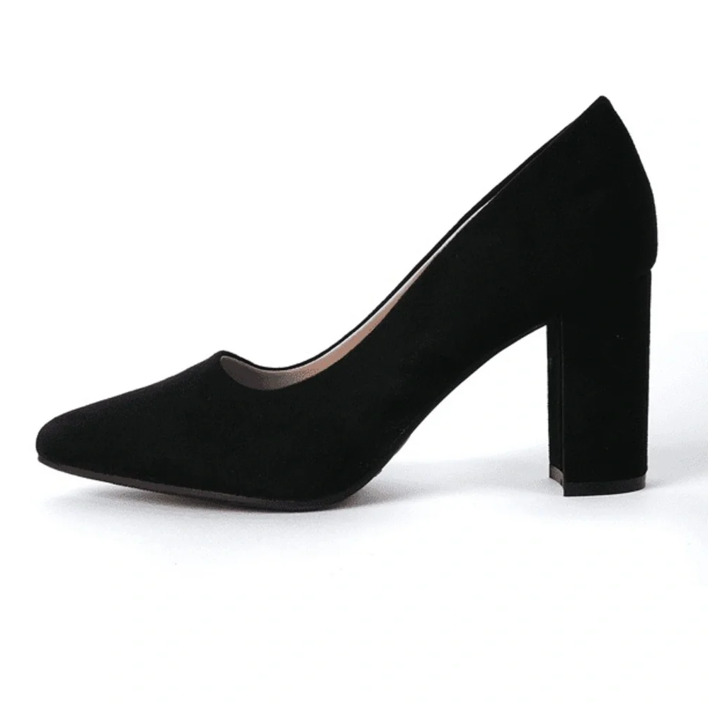 Black Vegan Suede Elegant Women's Pumps- Jolie By J. Adams NIB size 7.5